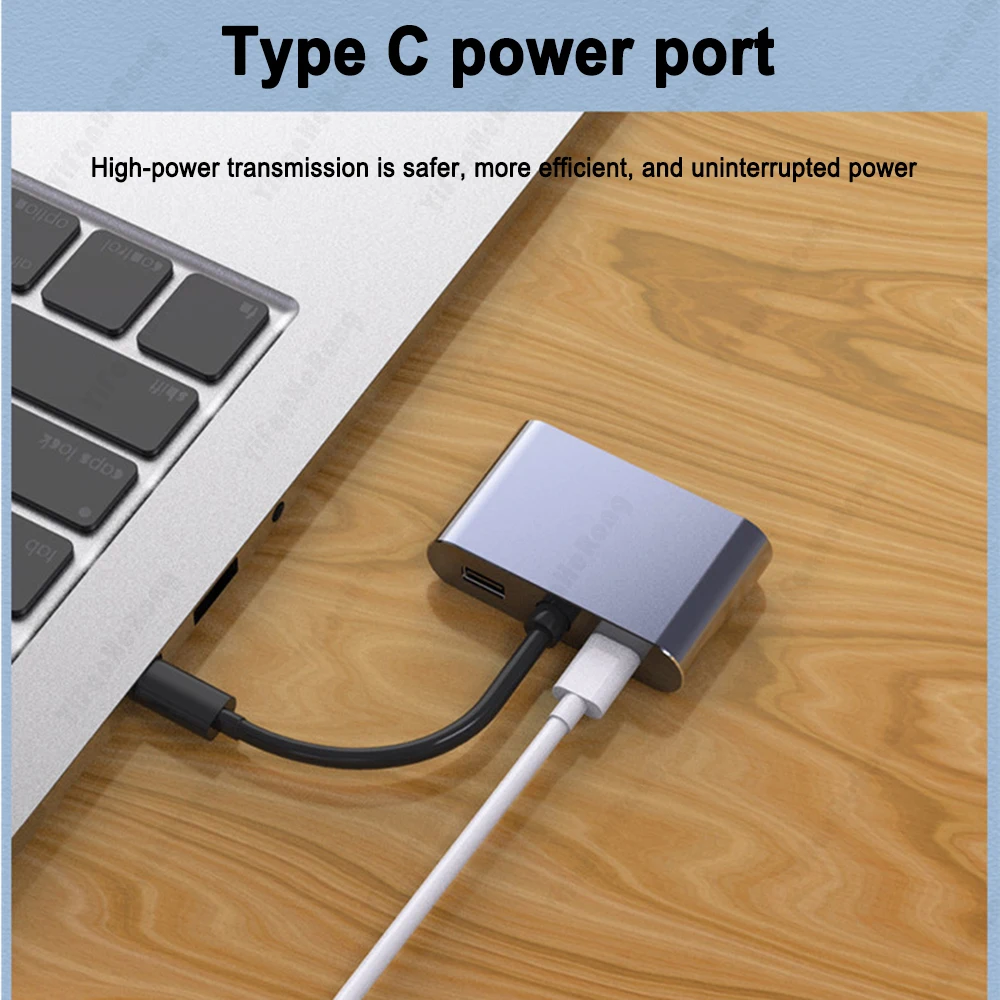 Convertitore Cavo 4 In 1 Compatibile Con Hdmi Da Usb-C A Per Ipad Mac Ns Splitter Hub Da Tipo C A Adattatore Vga 4K Usb 3.0 Compatibile Con Hdmi
