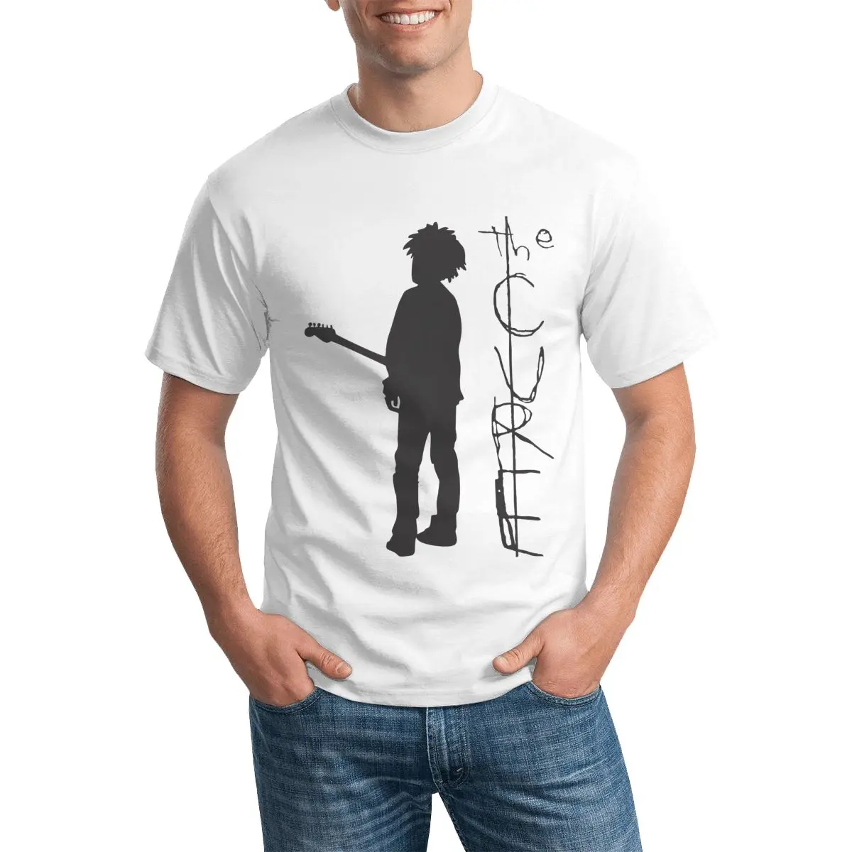 The Cure Poster Band Music T-Shirt Album Robert Smith Guitar Sing Popolare T-Shirt Maniche Corte Tee Shirt Casual Maschile