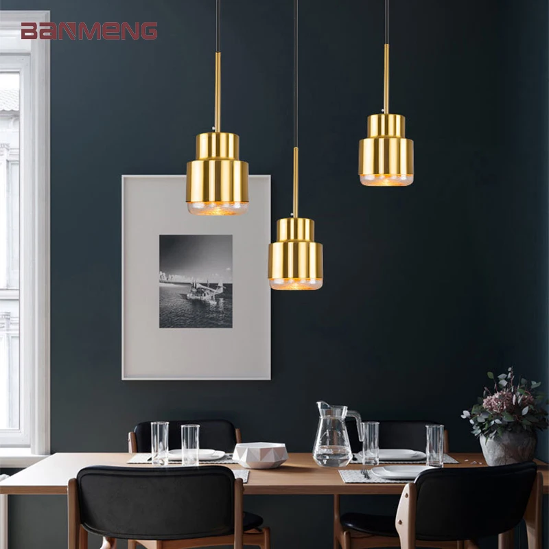

Modern E27 LED pendant light gold hanging lamp chandelier indoor home kitchen bedroom living room study decoration illumination