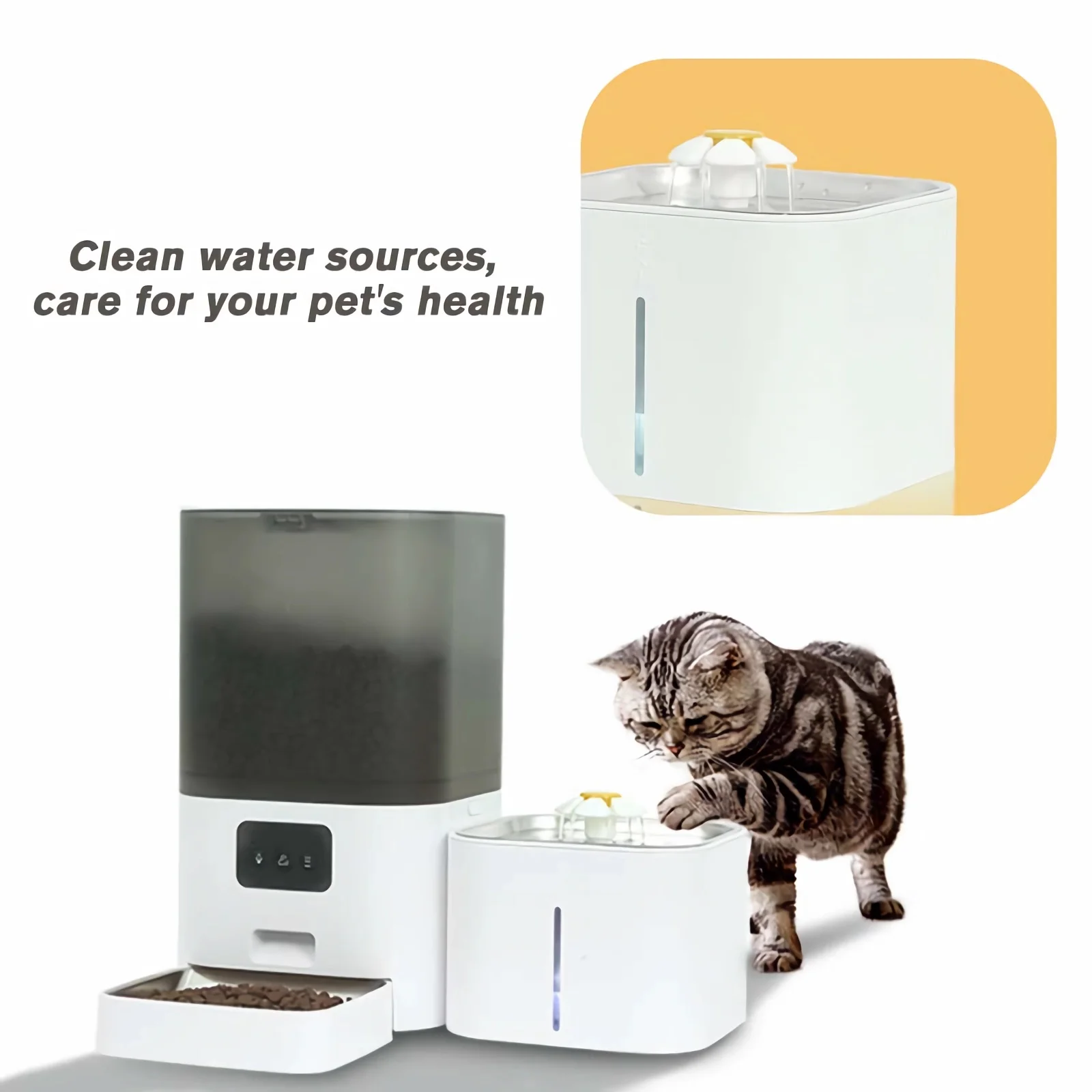 Smart Pet Feeder 2 In 1 Automatic Dispenser 6L Large Capacity & 2.5L Pet Water Fountain WiFi APP Control For Cats Dogs Dry Food_voghion.com