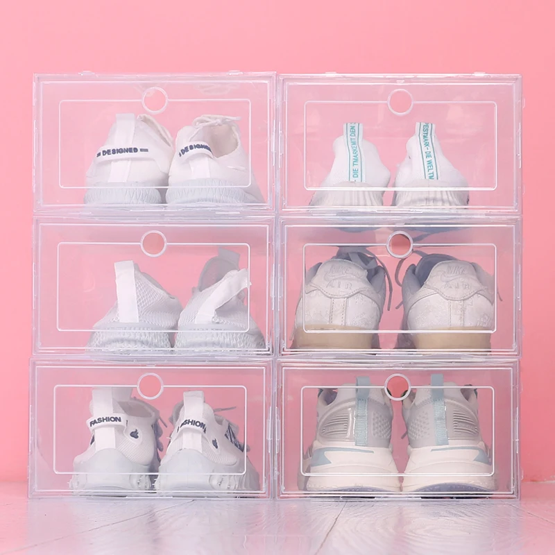 Boîte à chaussures en PP de haute qualité 1 unité, boîtes en plastique  transparentes boîte à tiroir, empilable, organisateur de rangement de  chaussures - AliExpress