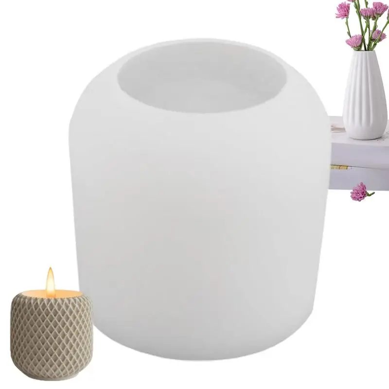 

Tealight Holder Mold DIY Concrete Storage Box Silicone Mold Creative Grid Design Candlestick Holder Resin Mold For Home Decor