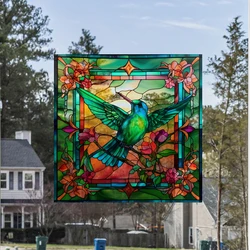 20 Styles Colorful Hummingbird Butterfly Flower Electrostatic Stickers Removable Anti-collision Retro Glass Window Decoration