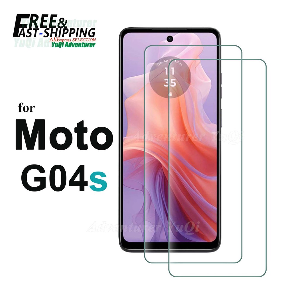 Screen Protector For Motorola Moto G04s, Tempered Glass HD Crystal  9H Anti Scratch Case Friendly Mica