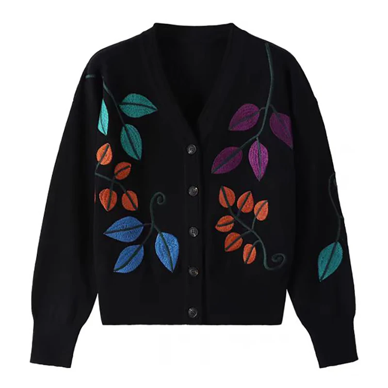 Golf Clothing Spring/Autumn New Product Women's Outdoor Sports Thin Sweater Embroidered V-neck Cardigan Versatile Knitted Top