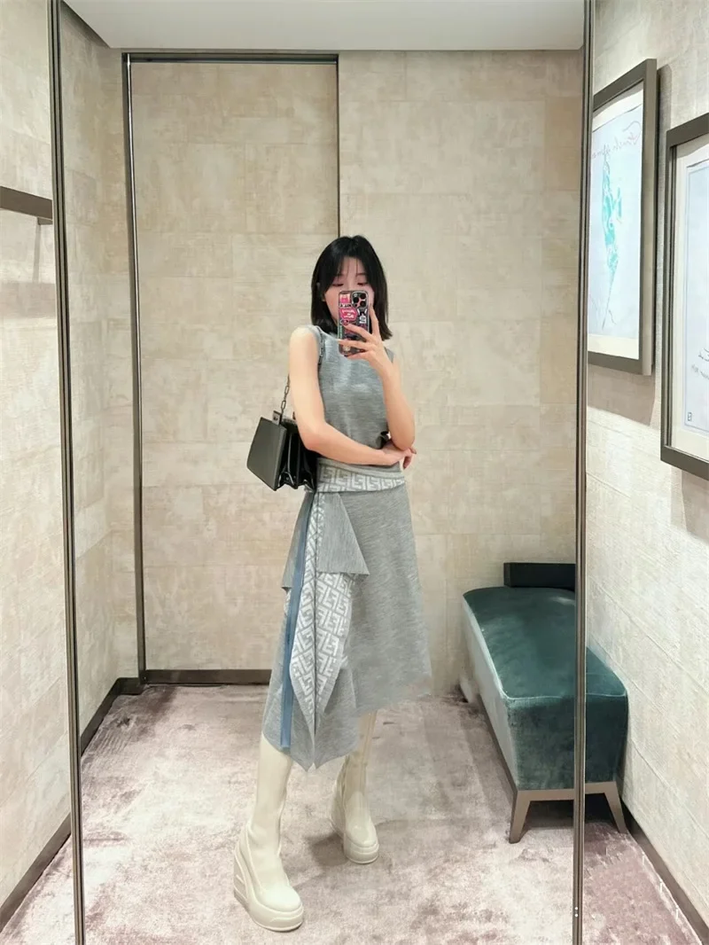 2024 Spring New Slope Heel Thick Bottom Round Toe High Heel Boots Fashion Sexy Cross-border Women's Plus Size Knee-high Boots