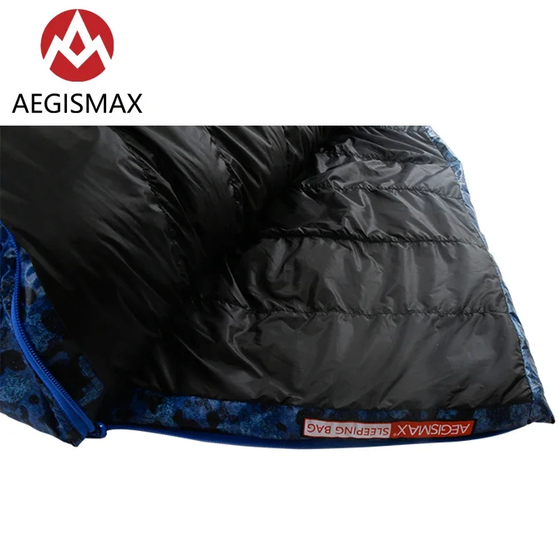 Aegismax 초경량 하이킹 캠핑 봉투, 화이트 덕다운 침낭 이불, 3 계절 700FP, 지퍼로 고정 가능, 95%