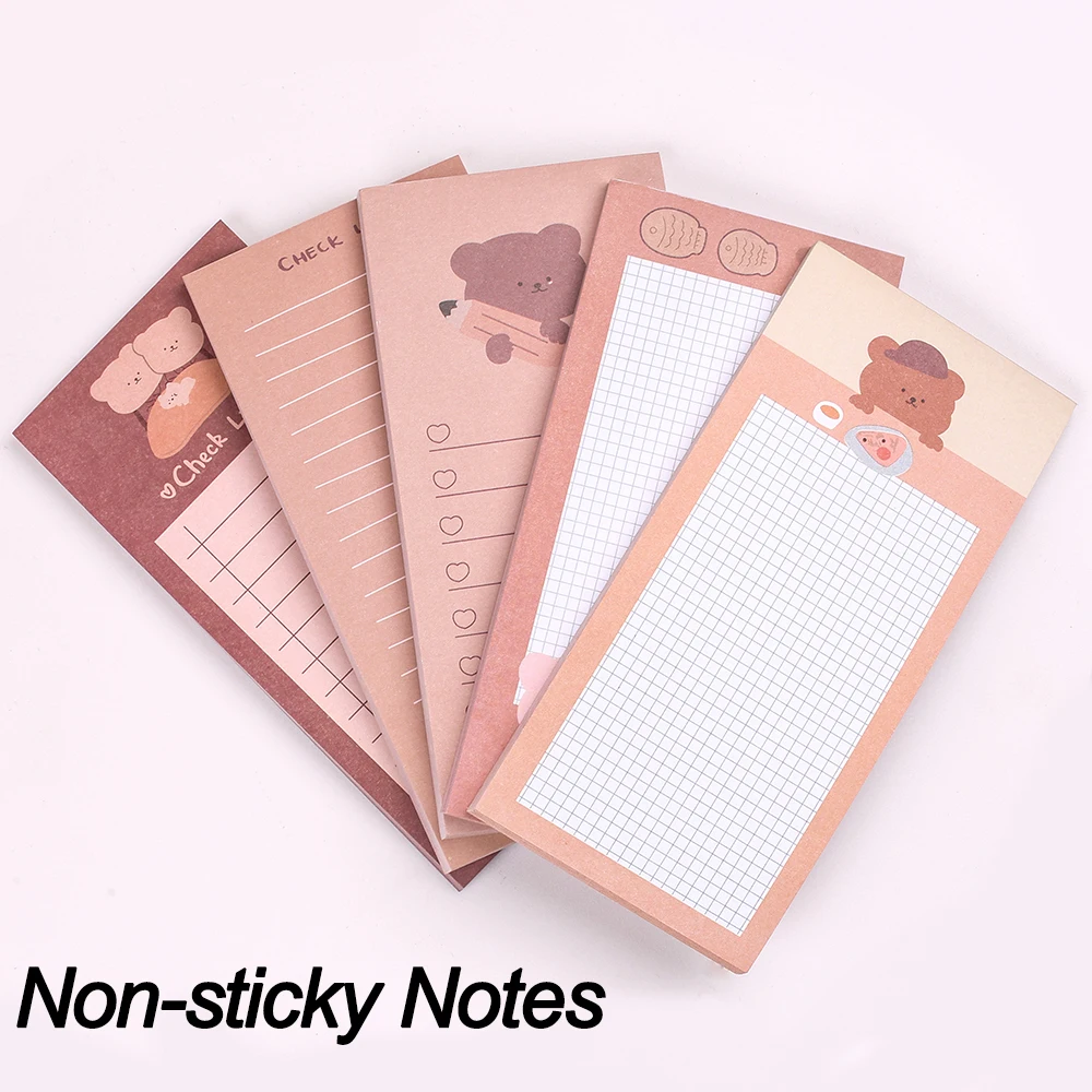 4Packs Korean Cute Kawaii Sticky Notes Journaling Memo Pad Post Notepad To Do List Shopping Daily Planner Index Check Stationery 3