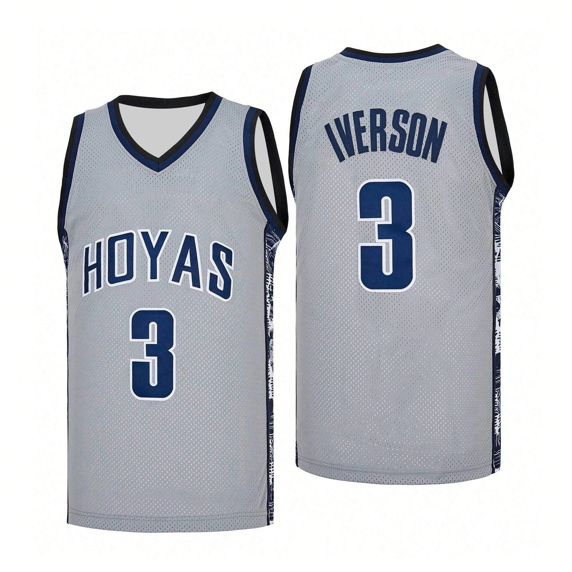 Men's Georgetown Collegiate Athletic Iverson retro basketball jersey adult training ball shirt men clothing tee tops