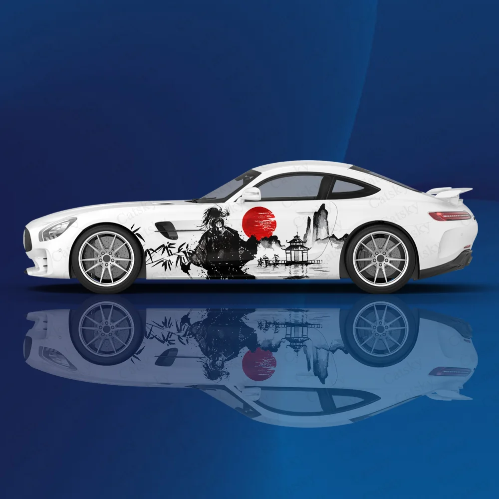 

Custom Landscape Samurai Car Sticker Decal Hood Door Body Vinyl Sticker Graphic Wrap New Car Sticker Decoration Accessories