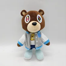  26CM Kanye Teddy Bear Plush Toy Cartoon Bear Dolls Stuffed Soft Toy Christmas Birthday Gift For Children 