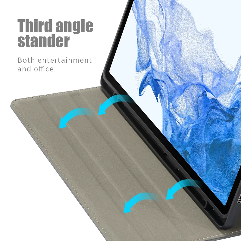 Ardissi Microfibra pu Couro Flip Sleeve Tablet Stand Case Capa Não-magnética para Samsung Galaxy Tab s8 Plus s7 fe Livro Folio - Imagem 3