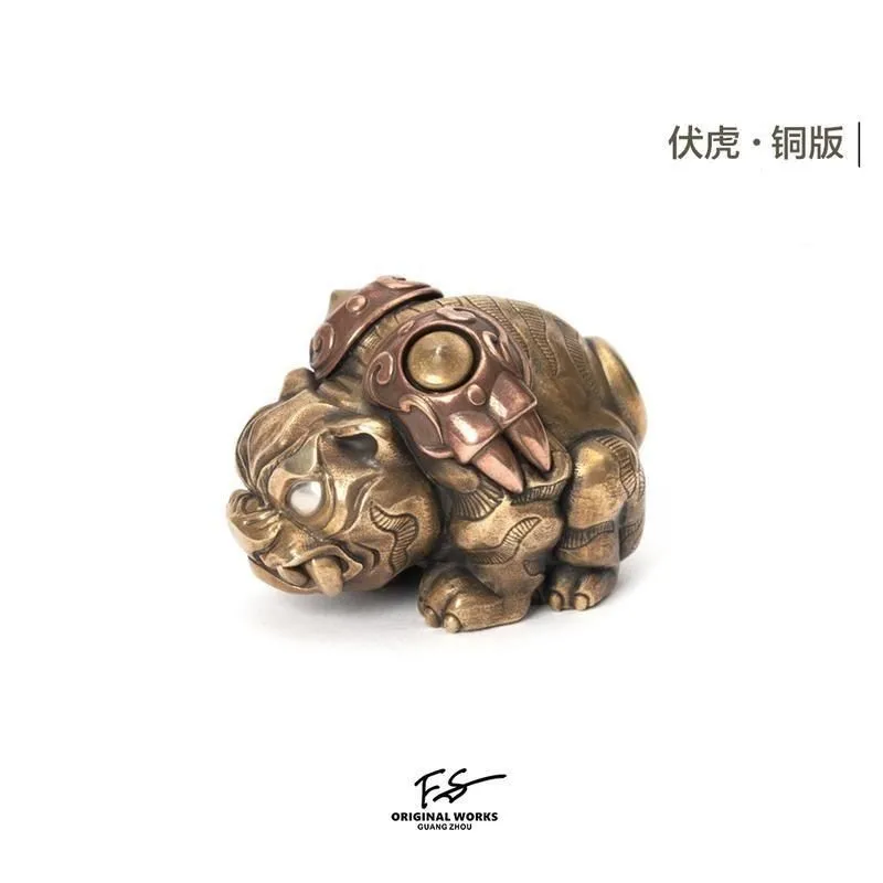 푸후 핸들바 오리지널 디자인 조디악 타이거 정교한 휴대용 솔리드 문학 장난감 장식품