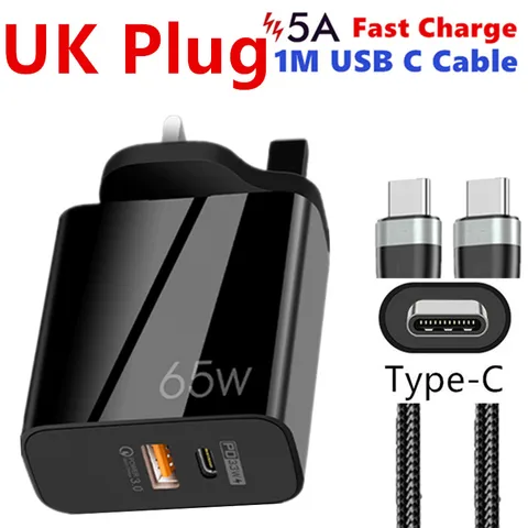 GaN Charger Dual Ports QC 3.0 PD 3.0 Quick Charge Fast Charging For iPhone 12 Pro Samsung Type C PD USB Mobile Phone Charger