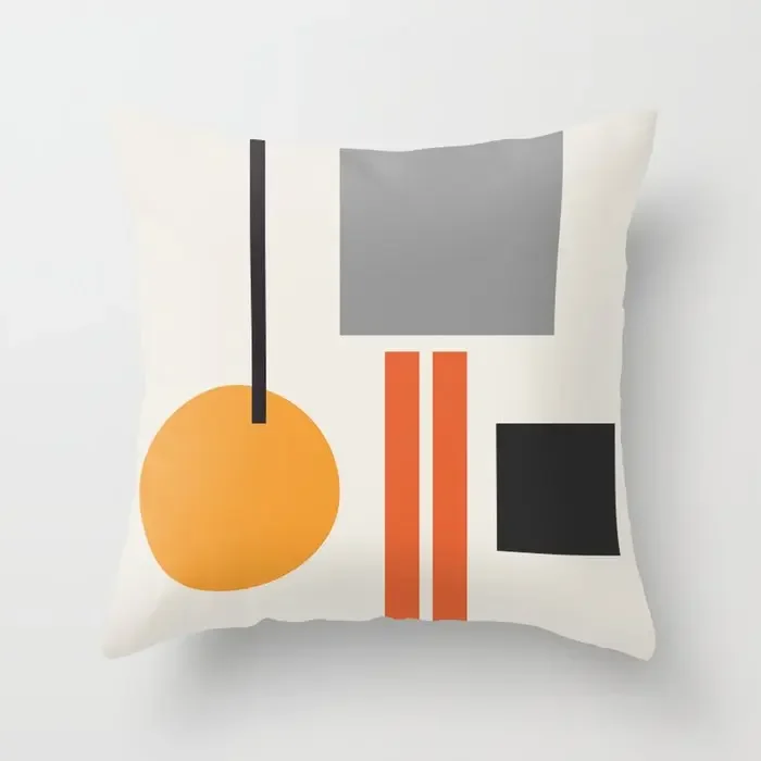 Geometric Orange Pillowcase Home Sofa Chair Decor  Cushion Cover