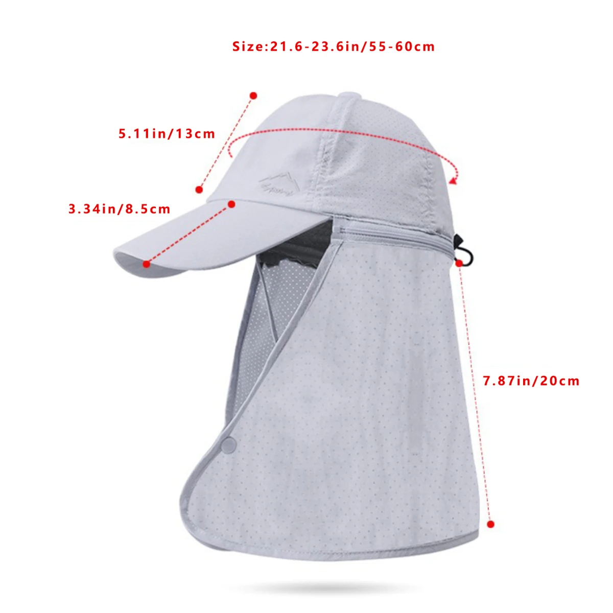 Baseball Caps Detachable Quick Drying Baseball Cap for Men Outdoor Hiking Golf Sun Hat Face Mask Neck Flap Fishing Hats UPF 50+ Adjustment sun hat sun protection hat fisherman hat