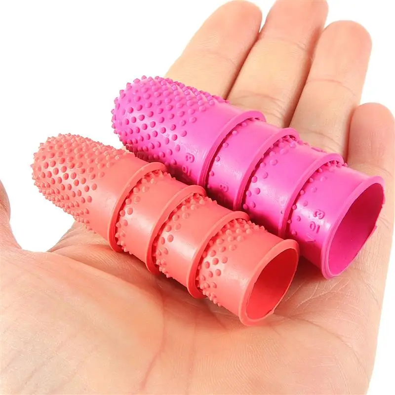 20pcs Rubber Finger Protectors Sleeve Cover Anti-Slip Finger Guard Embroidery Knitting Sewing Thimble Cover Cots