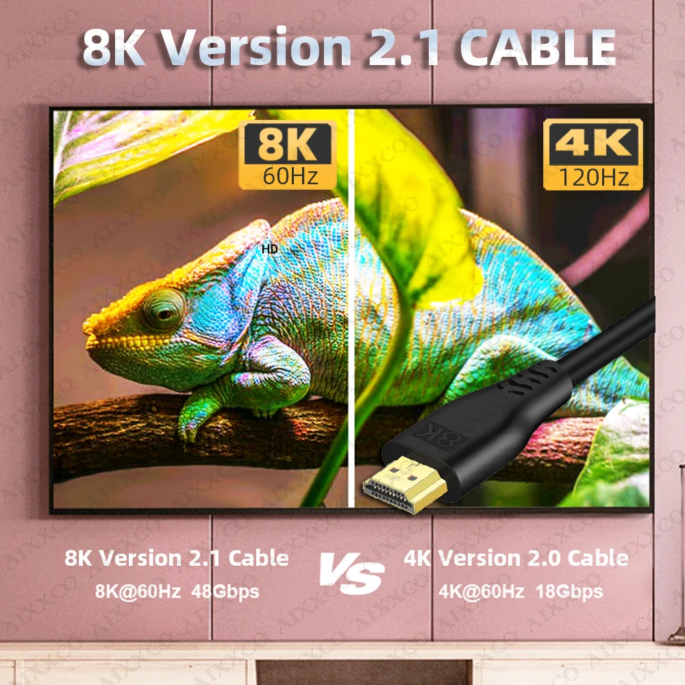 HDMI ȣȯ 2.1 ̺, HDTV Ʈ  PS4/5  ʰ HDR, eARC ARC HDCP, 8K @ 60Hz, 4K @ 120Hz, 48Gbps