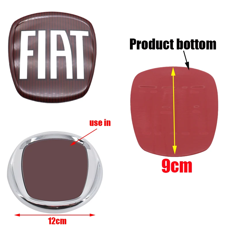 Car Emblem 1pcs 3D 7cm 7.5cm 9cm Epoxy Front logo Front grill front hood Rear Bumper tail door trunk Accessories For 500