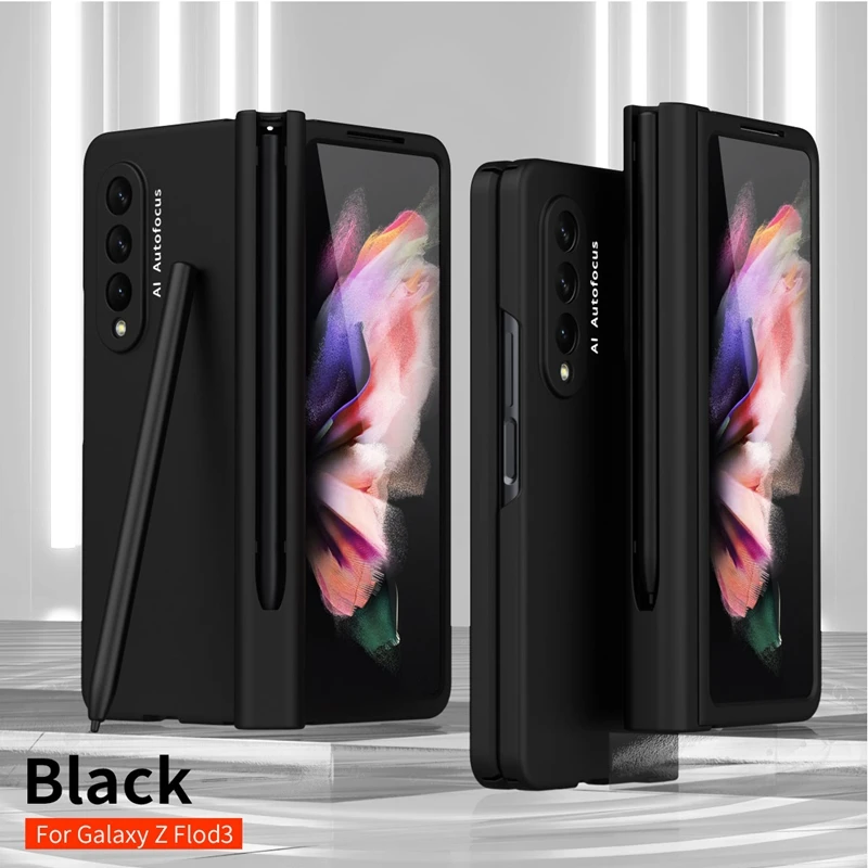 

Чехол для телефона Samsung Galaxy Z, Складывающийся на 3 петли, с S-слотом для ручки, держатель, переднее стекло, пленка для Galaxy Z, складываемый 3 фотоэлемента, чехол с полным покрытием