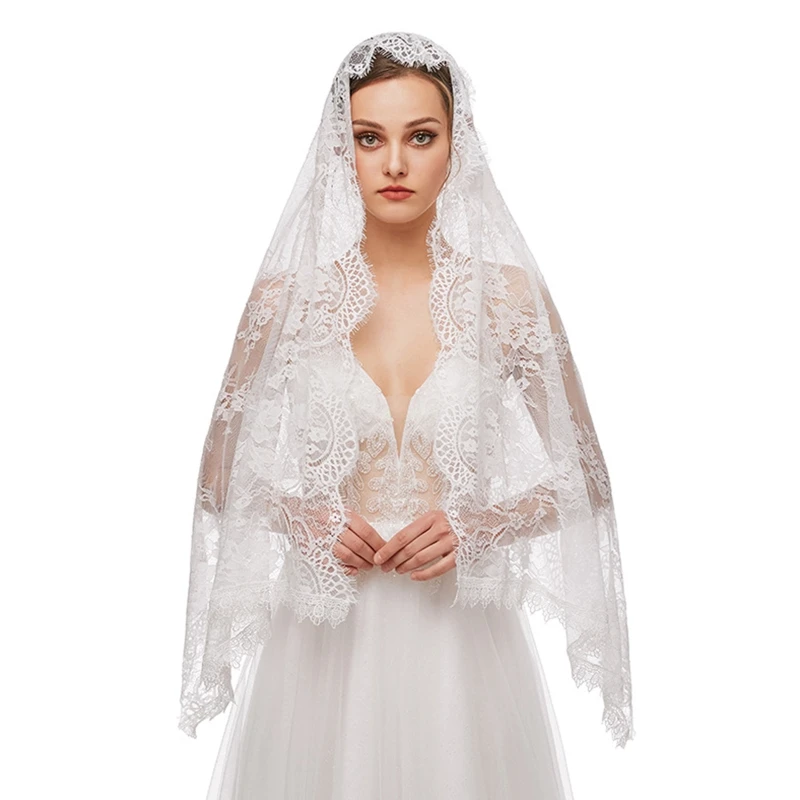 Lace Mantilla Catholic Veil Floral Pattern Soft Comfortable Head Coverings for Women Latin Mass Veils bridal veil catholic church veil