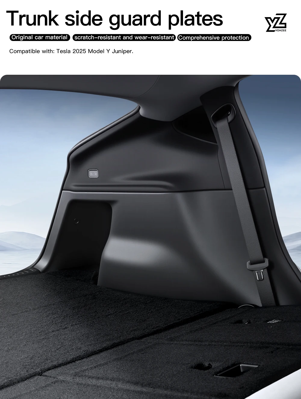 Rear Trunk Side Anti-Kick Pad For Tesla Model Y Juniper 2025 TPE Full Coverage P