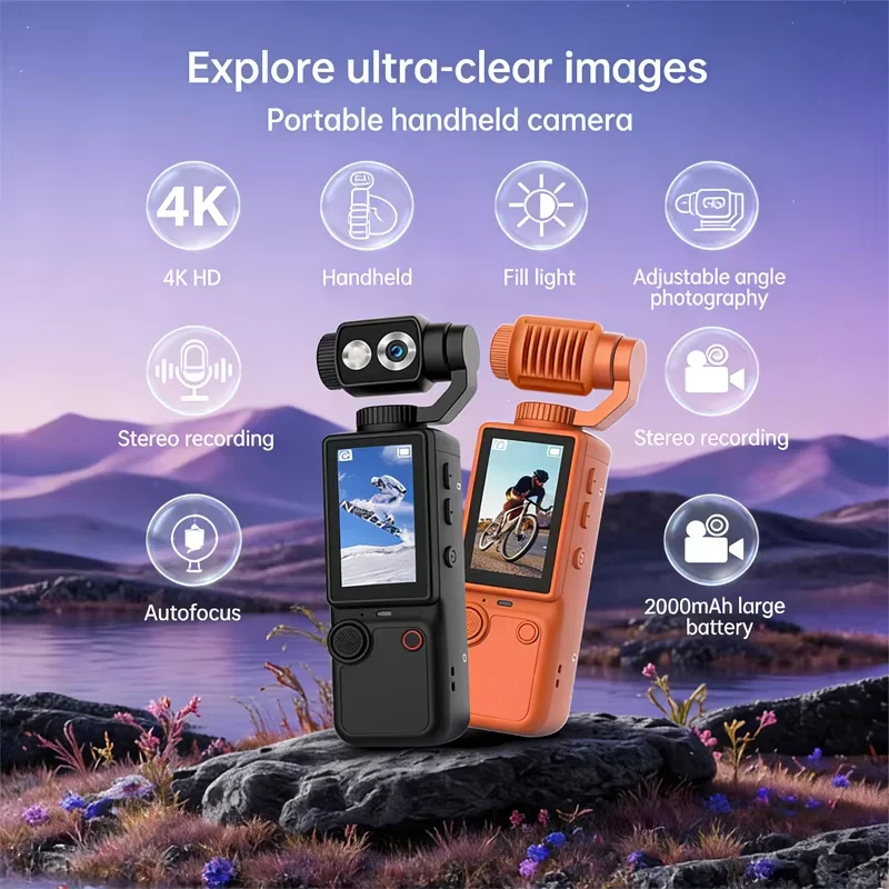 Caméra sport 4K 1080P WiFi étanche avec écran LCD 2.0" rotation 180°