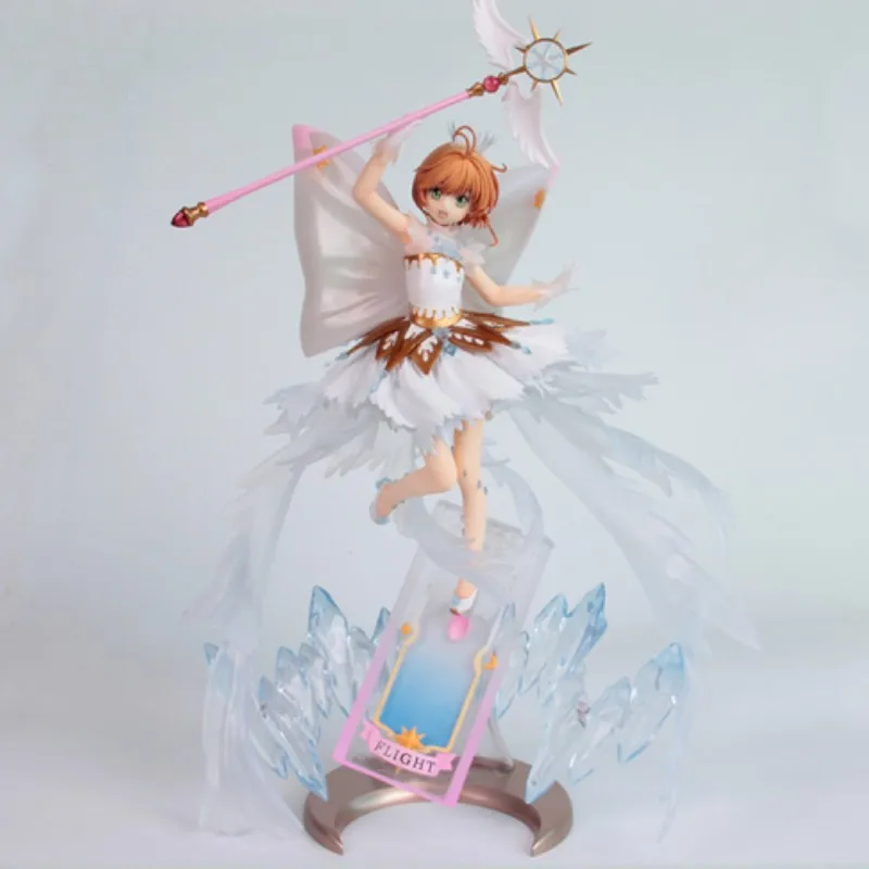 

Anime Action Figure Card Captor Sakura Sexy Kinomoto Sakura Figure Clear Card Hello Brand New World 37cm Pvc Ornament Toy Gift