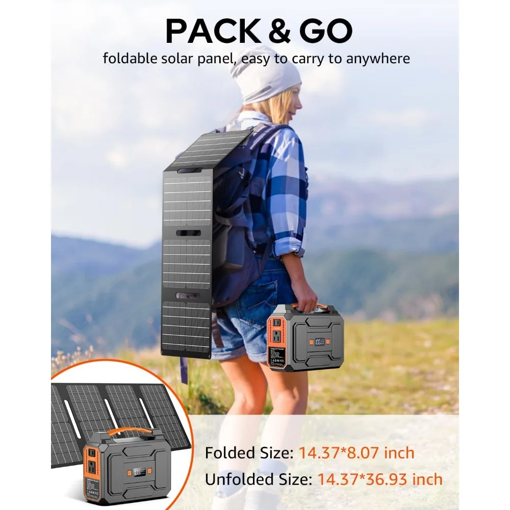 Solar Generator, Portable Solar Power Station, Equipped with 40W Solar Panels 6