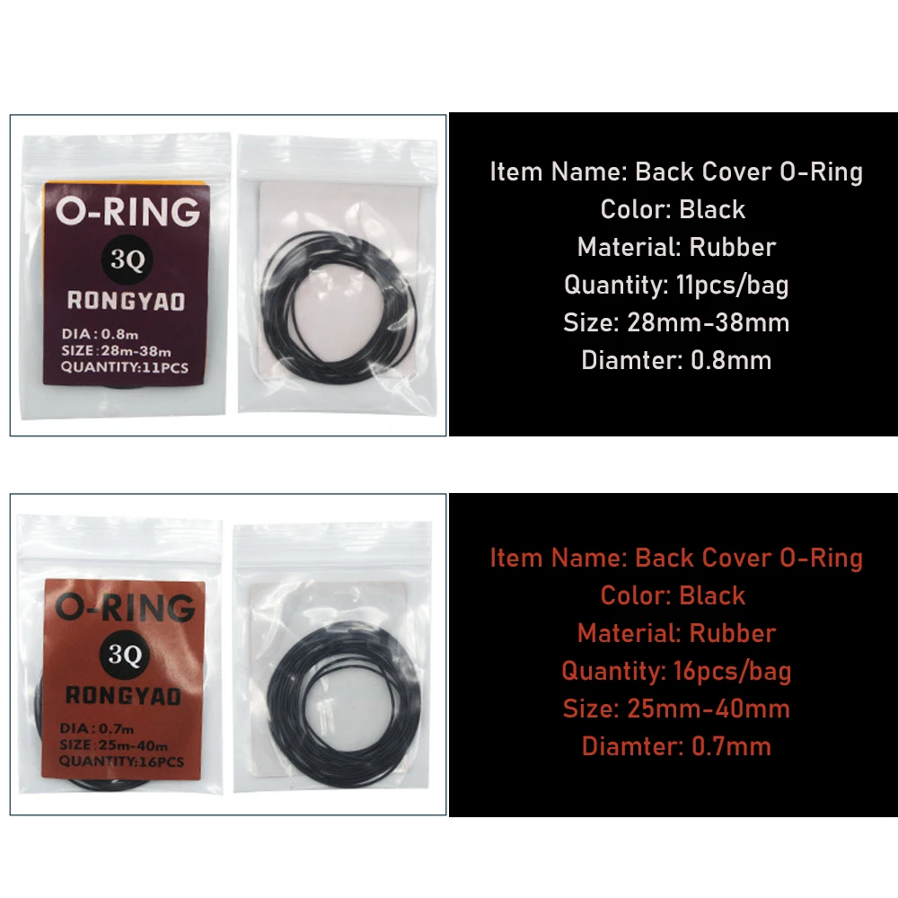 시계 가스켓 0.5mm/0.6mm/0.7mm/0.8mm O-링 방수 고무 가스켓 시계 뒷면 커버 케이스 시계 제조 업체 수리 도구 액세서리