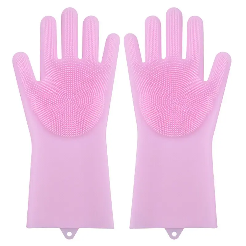 1 Pair Cleaning Gloves Magic Silicone Dishwashing Scrubber Dish Washing  Sponge Rubber Scrub Gloves Kitchen Cleaning - Price history & Review, AliExpress Seller - Beautiful home life Store