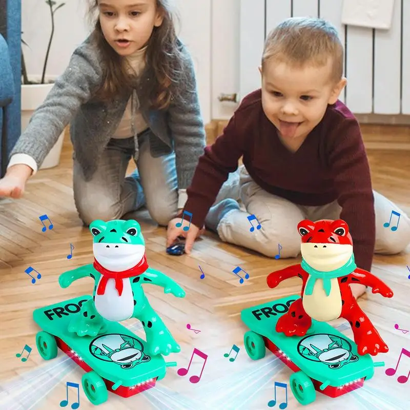 

Мультяшная игрушка-скутер, лягушка, Электрический робот, мультяшный Балансирующий велосипед, интерактивная обучающая трюковая игрушка-скутер