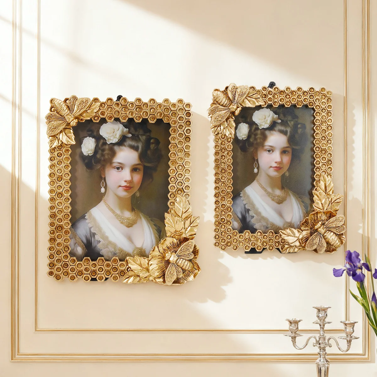 1PC, creative beehive knot-shaped decorative photo frame, resin material frame body desktop warm photo display frame