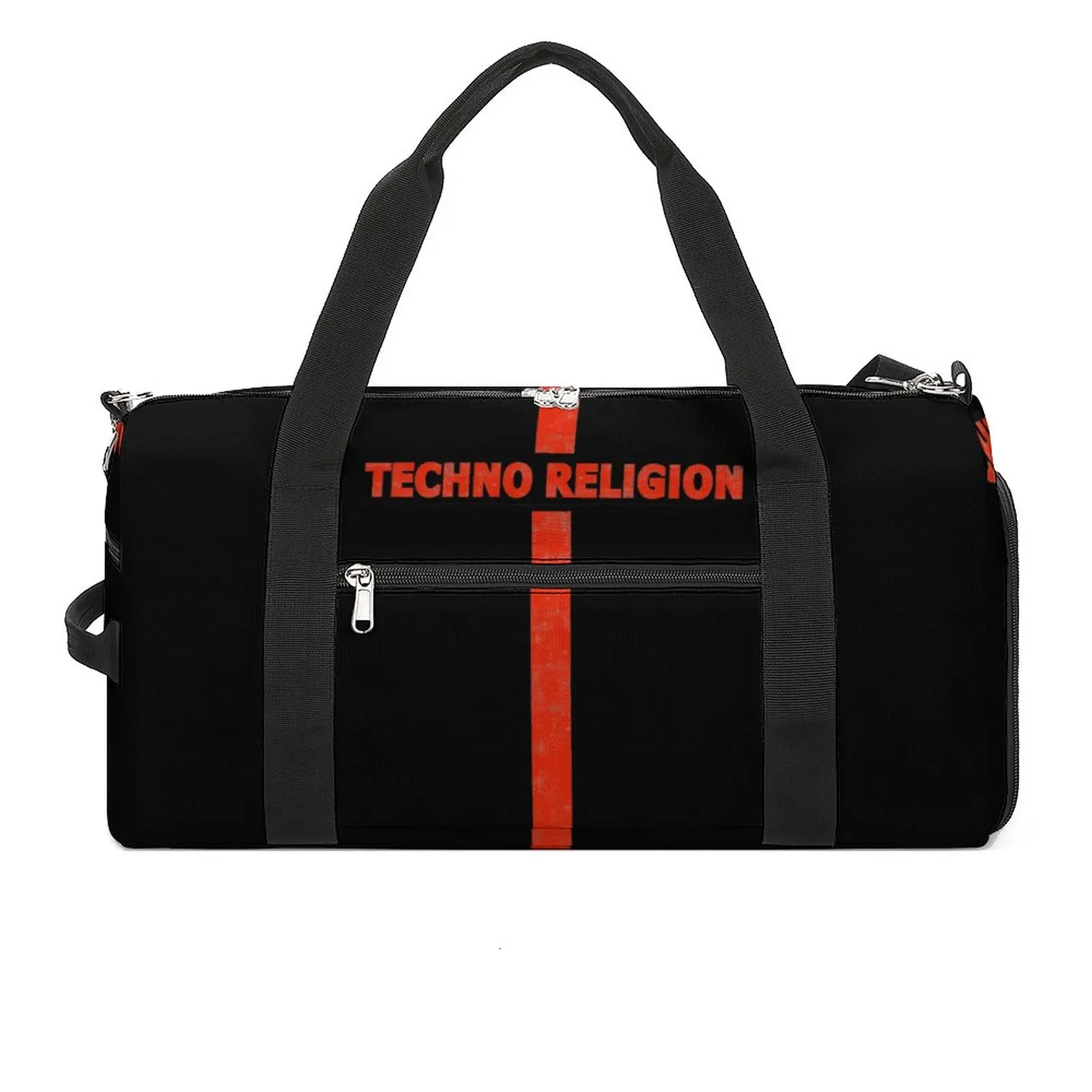 

Techno Music Gym Bag Religion Cross Oxford Sports Bags Large Swimming Design Handbag Cute Fitness Bag For Men Women