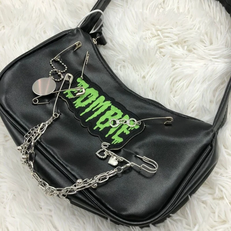 Y2K Weirdcore Aesthetic Bag Black Fluffy Little Demon - AC