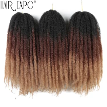 Marley Hair 18Inch Synthetic Marley Braiding Hair Ombre Black Brown Blonde for Afro Kinky Marley Twist Braiding Hair For Women 1