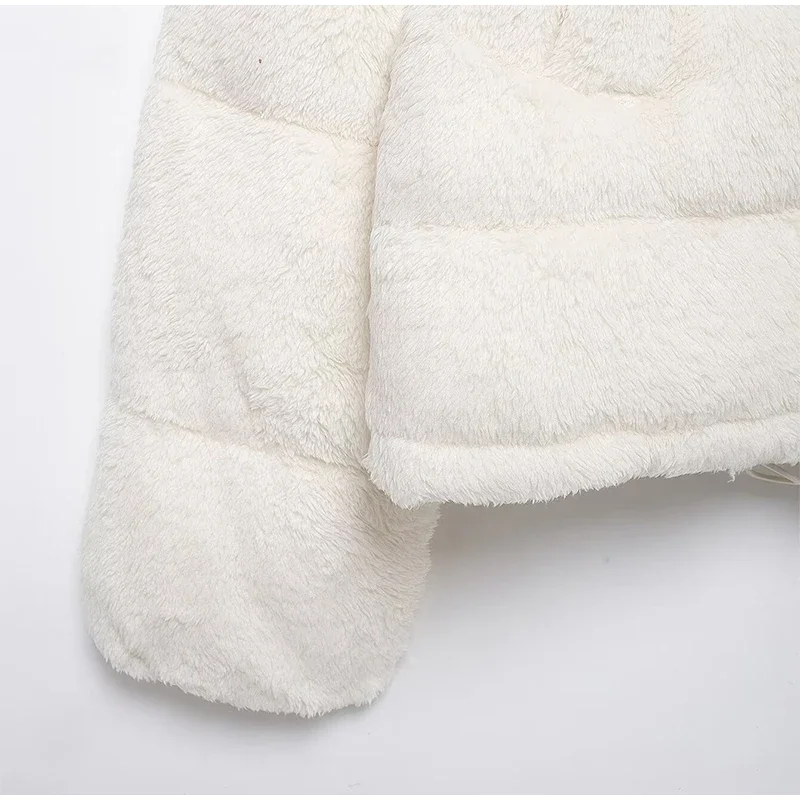 Abrigo de lana de cordero con cremallera para mujer, abrigo grueso y cálido de felpa, de manga larga, con cuello alto, holgado, informal, de forro polar, para invierno