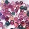 1pc Natural Crystals Fluorite Stone Carved Mini Flower Roses Quartz Healing Reiki Collectible Figurine Gift Home Deco 1