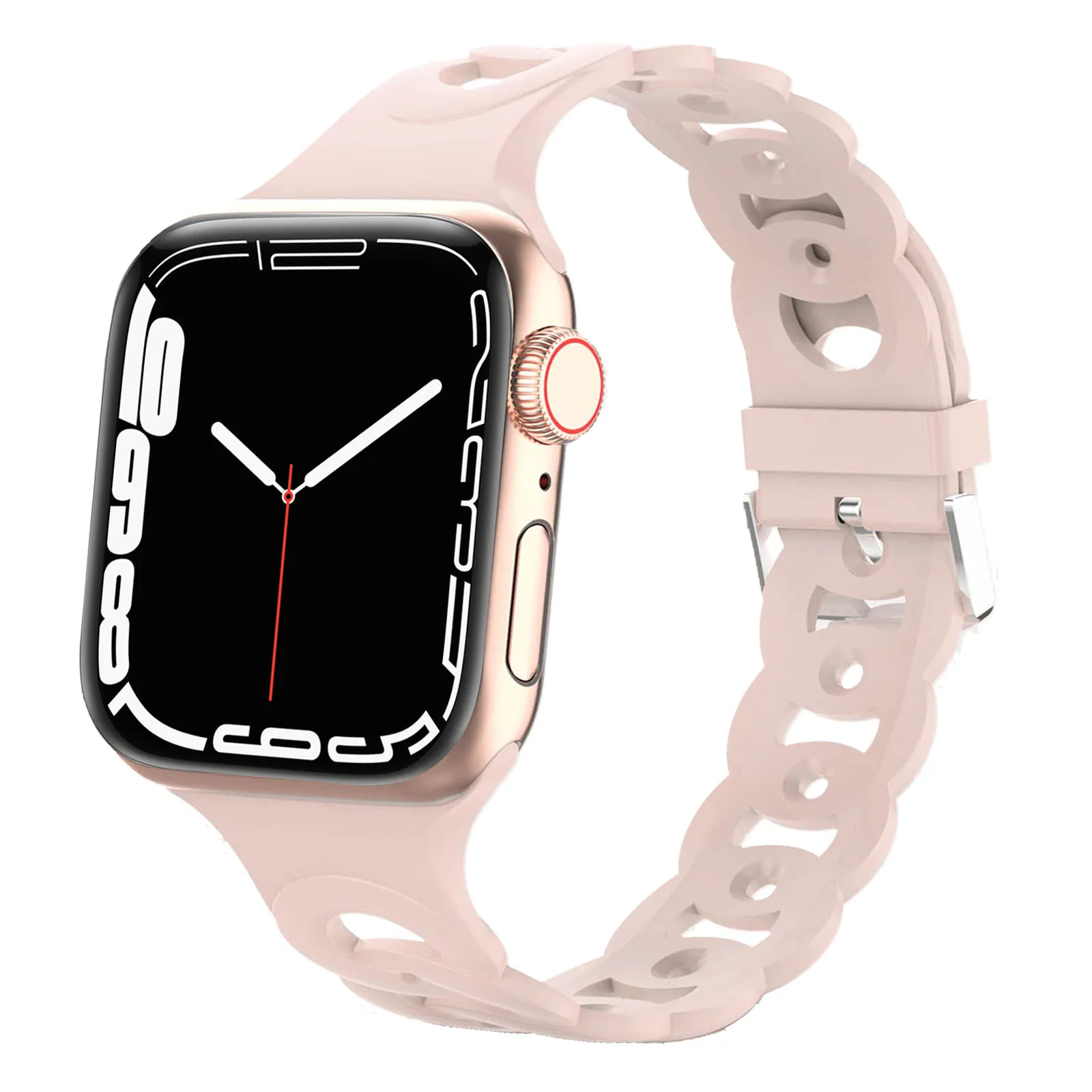 Silicone Strap for Apple Watch Band 44mm 40mm 45mm 41mm 42mm 38mm Accessories Gourmette Bracelet iWatch Series 12 6 5 4 3 SE 7