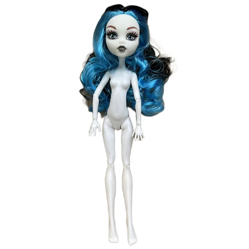 Joints Movable Monstering Doll Body White Beige Brown Purple Skin Doll Parts Toys Soft Colorful Hair Doll Heads Girl Toy Figures