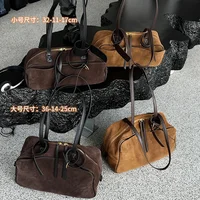 Autumn winter Women's Cow Genuine Leather Tote Bag suede commuting Cowhide Handbags Large Capacity Designer Luxury velvet Bags - Image 6