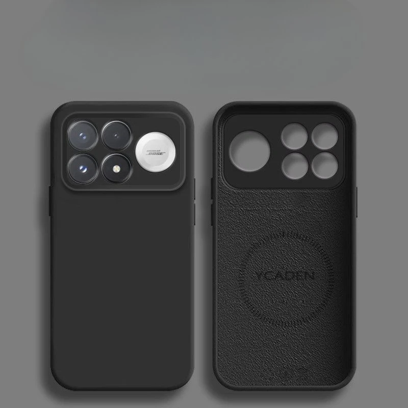 Luxury Built-in Magnetic Liquid Silicone Solid Color Phone Case Cover