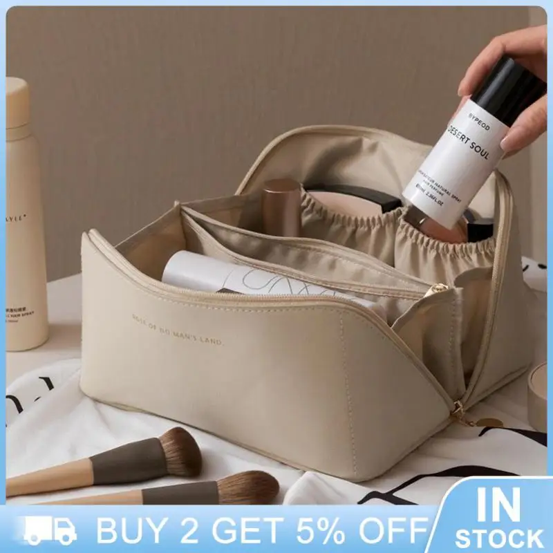 

Size 23.5 11 10cm Travel Makeup Bag Easy To Carry Washing Bag Pu Leather Makeup Brush Storage Bag Anti-tear About 250g