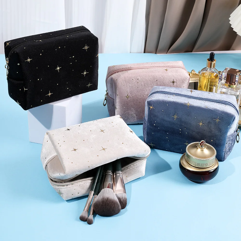 Girl Velvet Makeup Bag Organizer Soft Girl Lipstick Storage Bag Women Toiletry Beauty Make Up Case Pouch Portable Cosmetic Bag 2