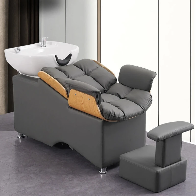 Barber Shop Dedicated Shampoo Chairs Bed Rapid Heating Water Heater Integrated Hair Salon Shampoo Chair Cadeira Furniture QF50SC high end stainless steel barber shop dedicated barber chairs shampoo chairs beauty chairs