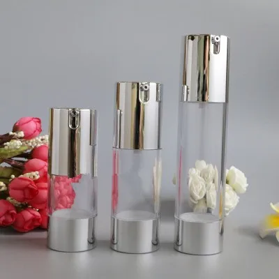 

15/30/50ML Travel Containers Empty Bottle Refillable Shampoo Lotion Squeeze Jar Plastic Clear Airless Pump Empty Bottle