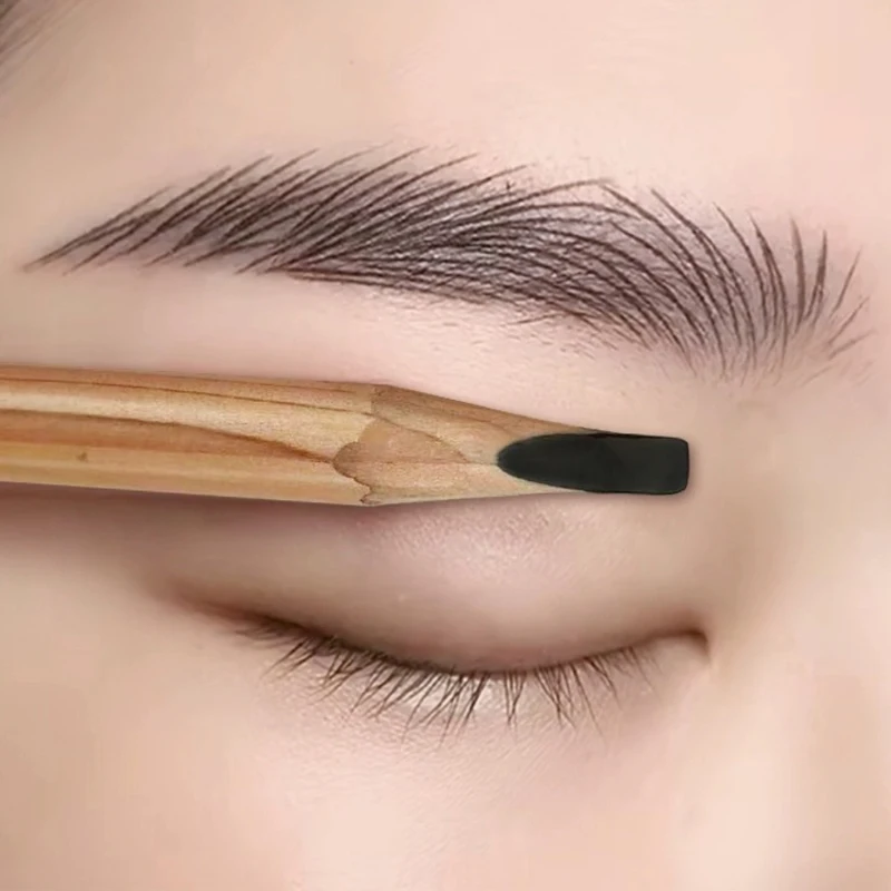 1PCS Long Lasting Eyebrow Pencil Black Brown Waterproof Natural Wooden Eye Brow Enhancers Pen for Eyes Cosmetics Makeup Tools smooth eyebrow pencil with brush waterproof eyebrows tattoo tint enhancers long lasting cosmetic eye brow enhancers makeup tools