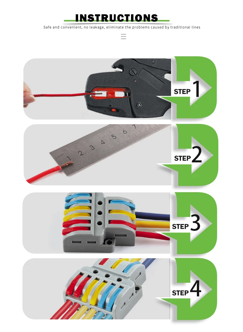 Description Picture 5 of item5PCS Wire Connector Multicolour Lever Push-in Electrical Cable Home Connectors LED Junction Box Universal Compact Terminal Block