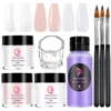 8Pcs/set Professional Acrylic Powder Set 10g*3jar Crystal Powder+40ml Crystal Liquid With3Pcs Nail Brush Acrylic Powder Nail Kit 2