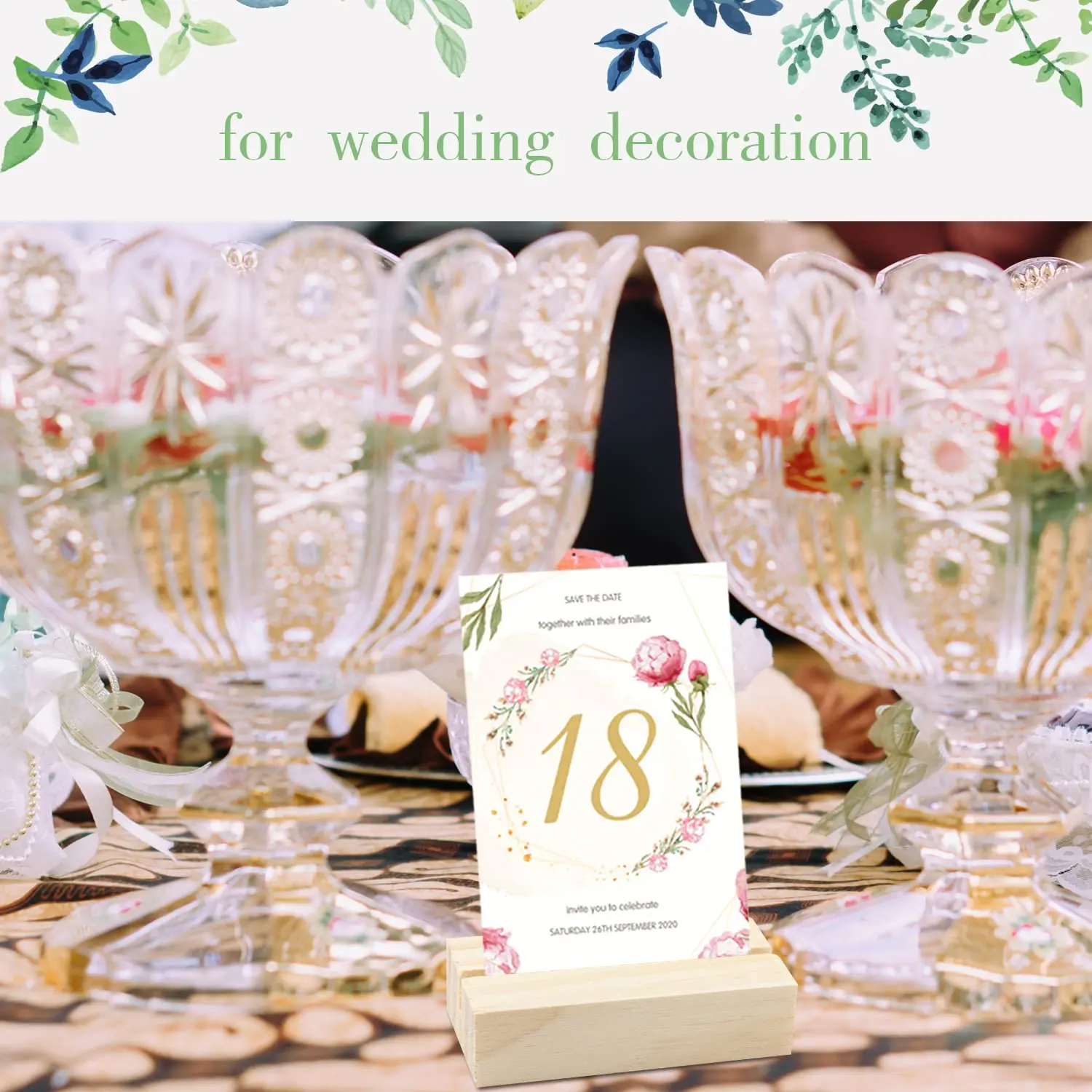 Wood Place Card Holders Wood Table Number Stands Picture Holder Sign Holdersr for Ceremony Party Home Decoration Retail Shop